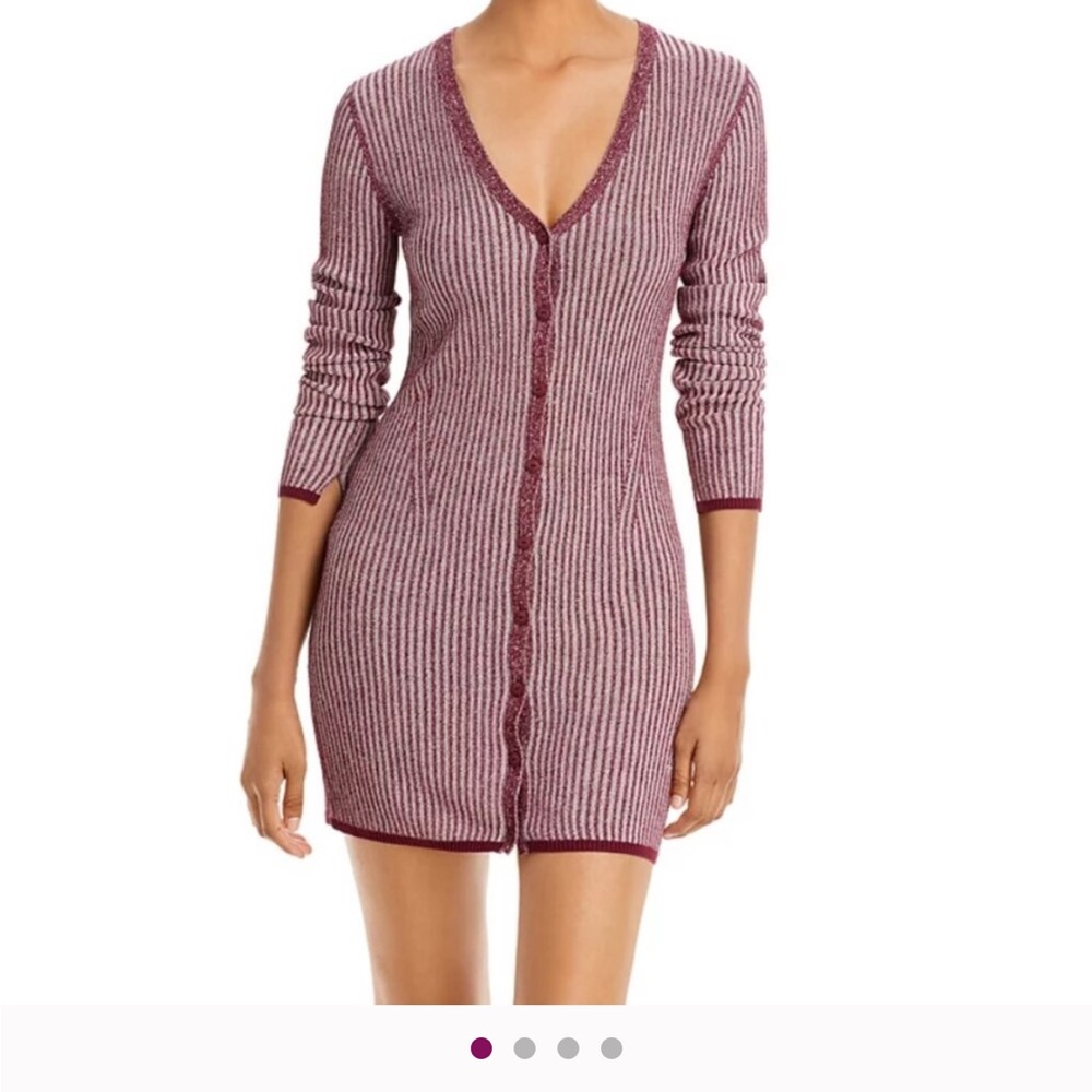 Rag & Bone Burgundy and White Striped Dress